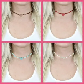 Heart choker necklace