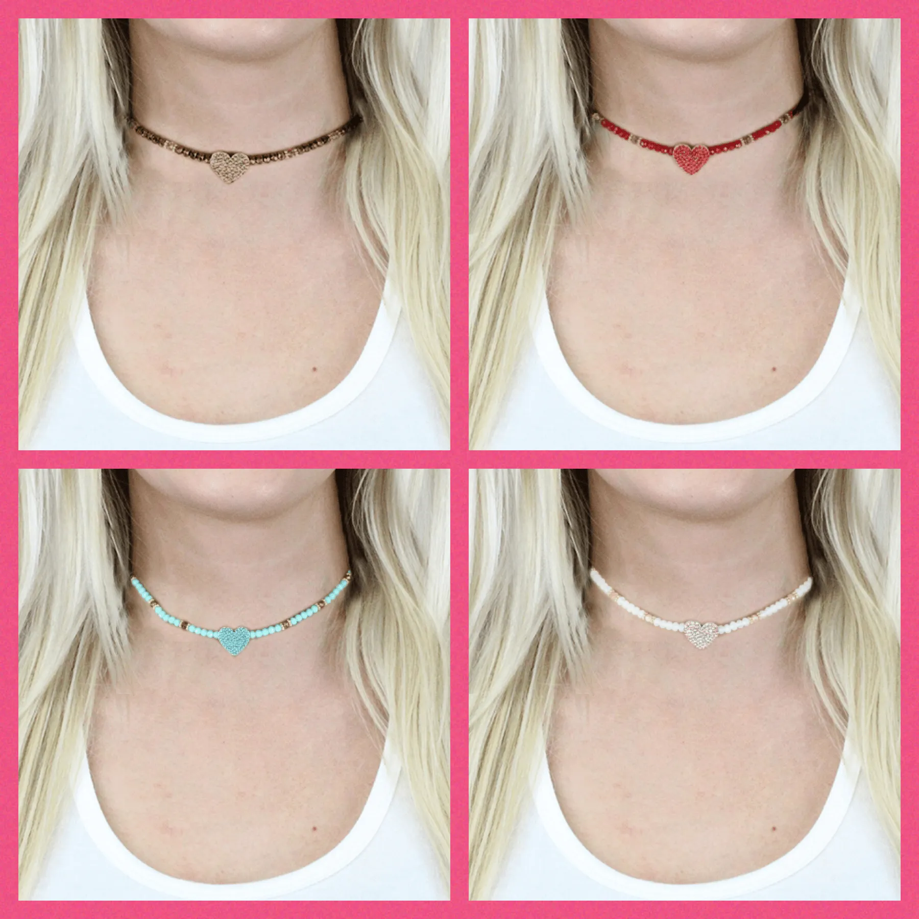 Heart choker necklace