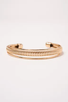 Heather Ribbed Cuff Bracelet - Gold