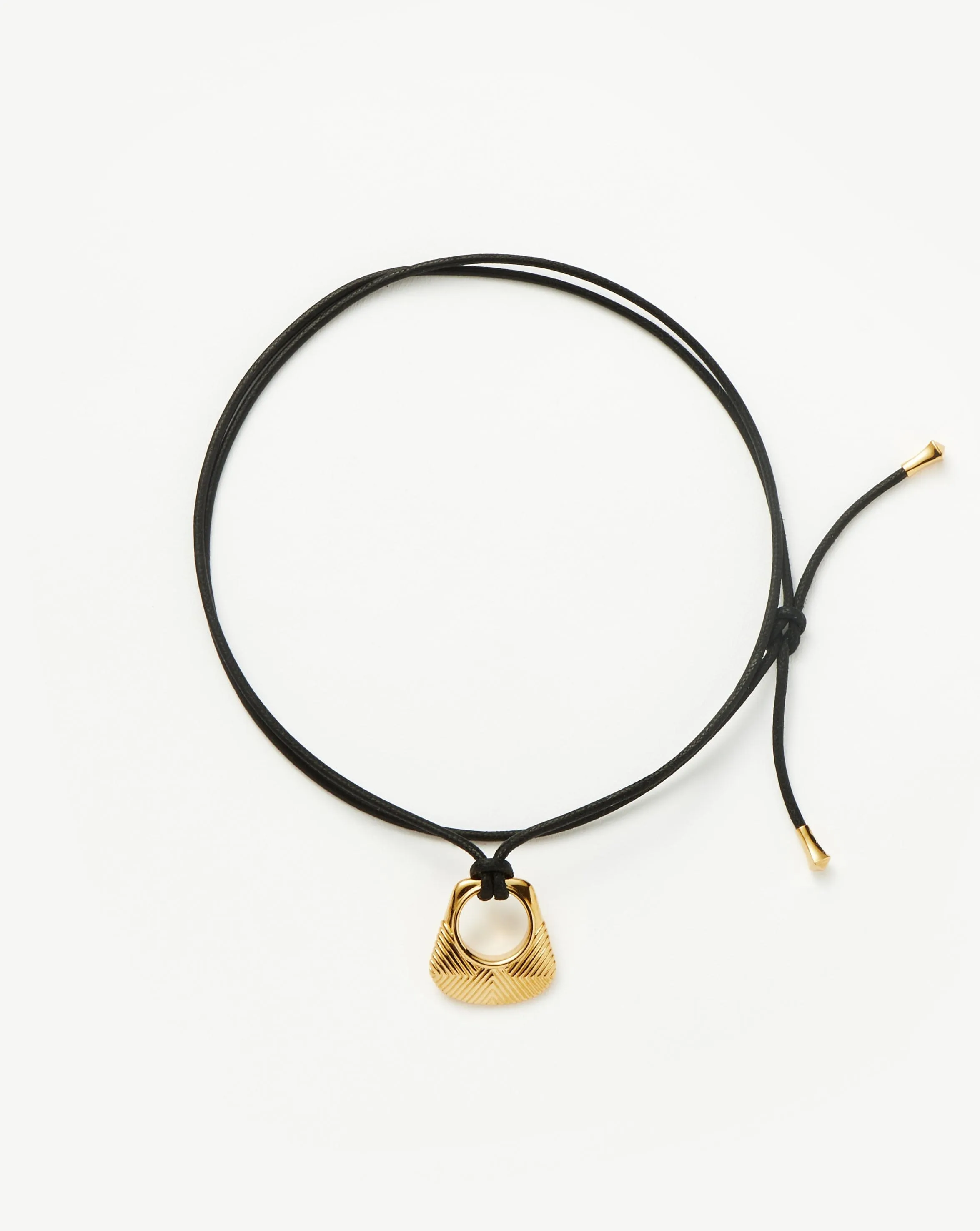 Hera Ridge Pendant Cord Necklace | 18ct Gold Plated