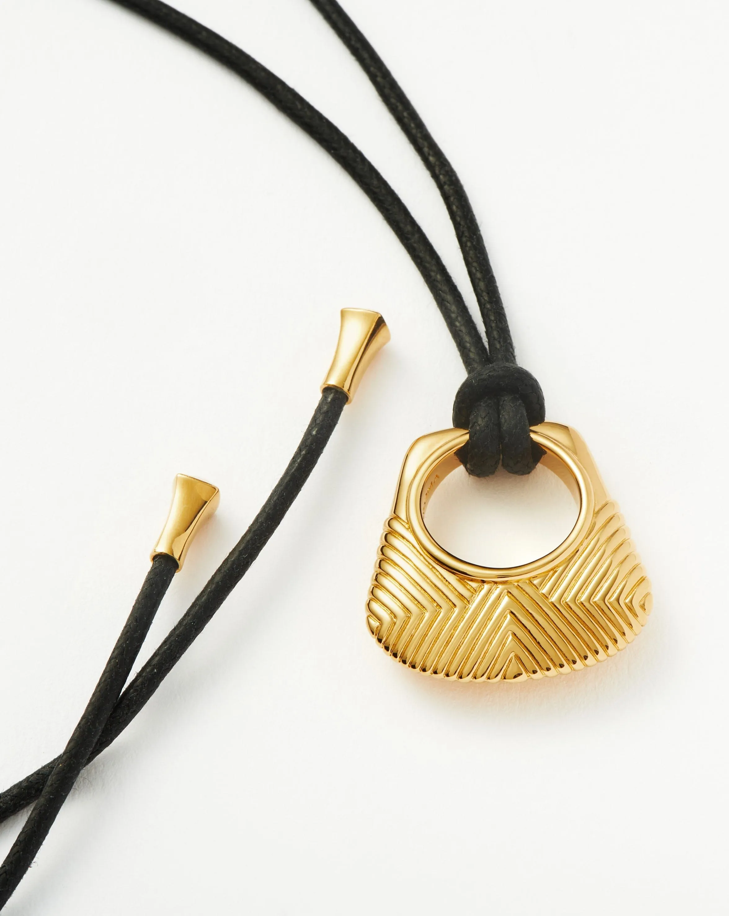 Hera Ridge Pendant Cord Necklace | 18ct Gold Plated