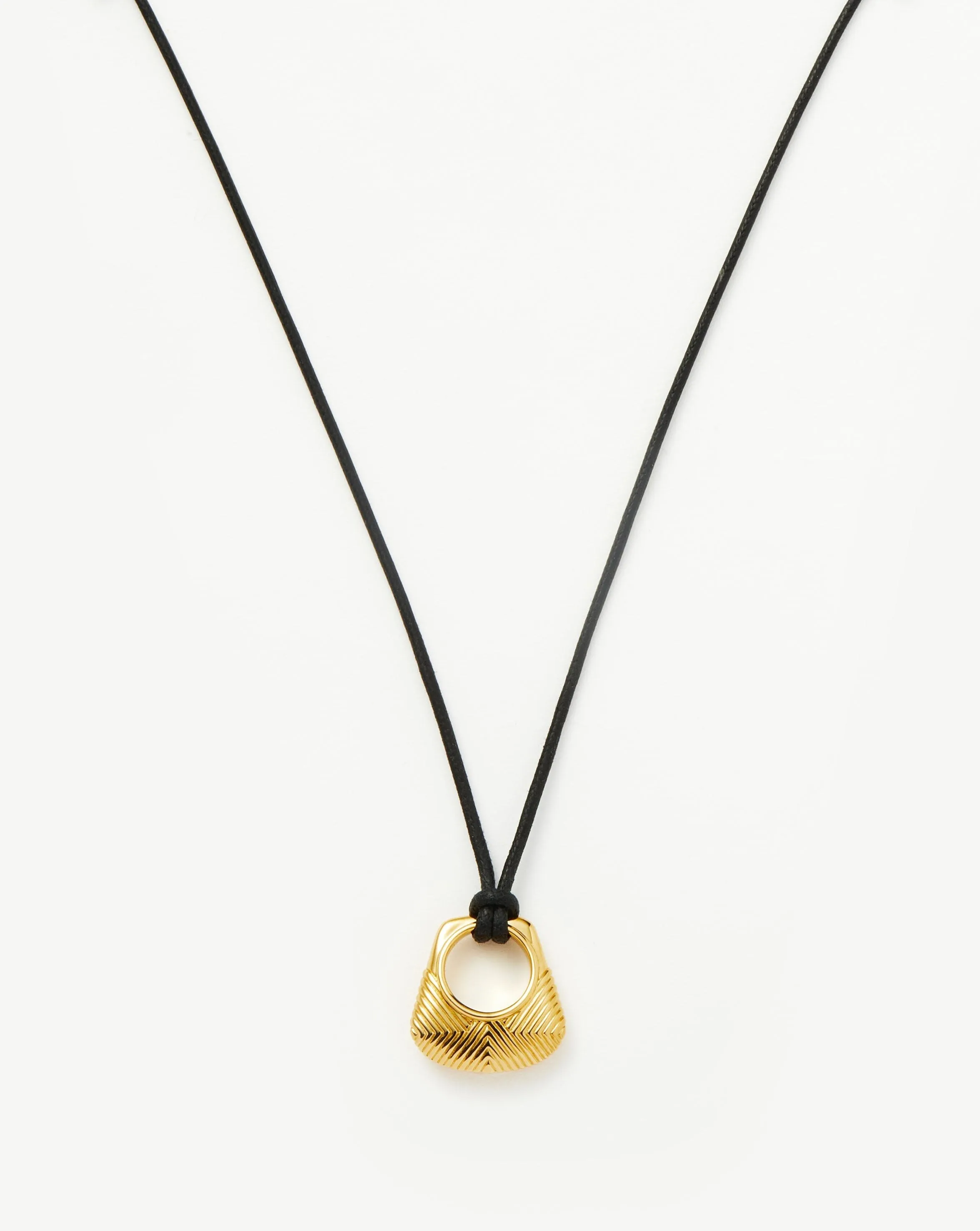 Hera Ridge Pendant Cord Necklace | 18ct Gold Plated