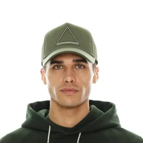 HVMAN Triangle Logo Trucker Cap-Forest