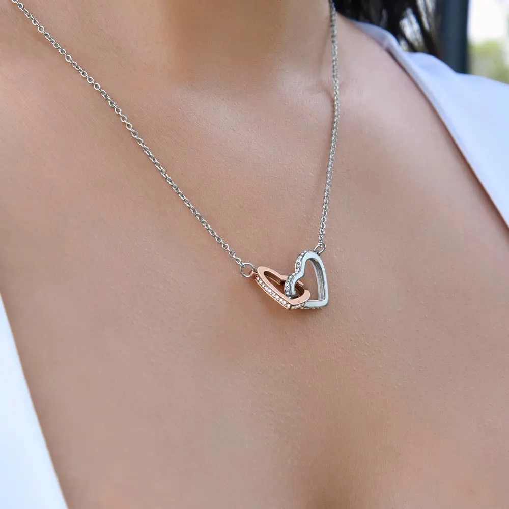 I Believe in You To Daughter Gift From Mom Interlocking Heart Necklace