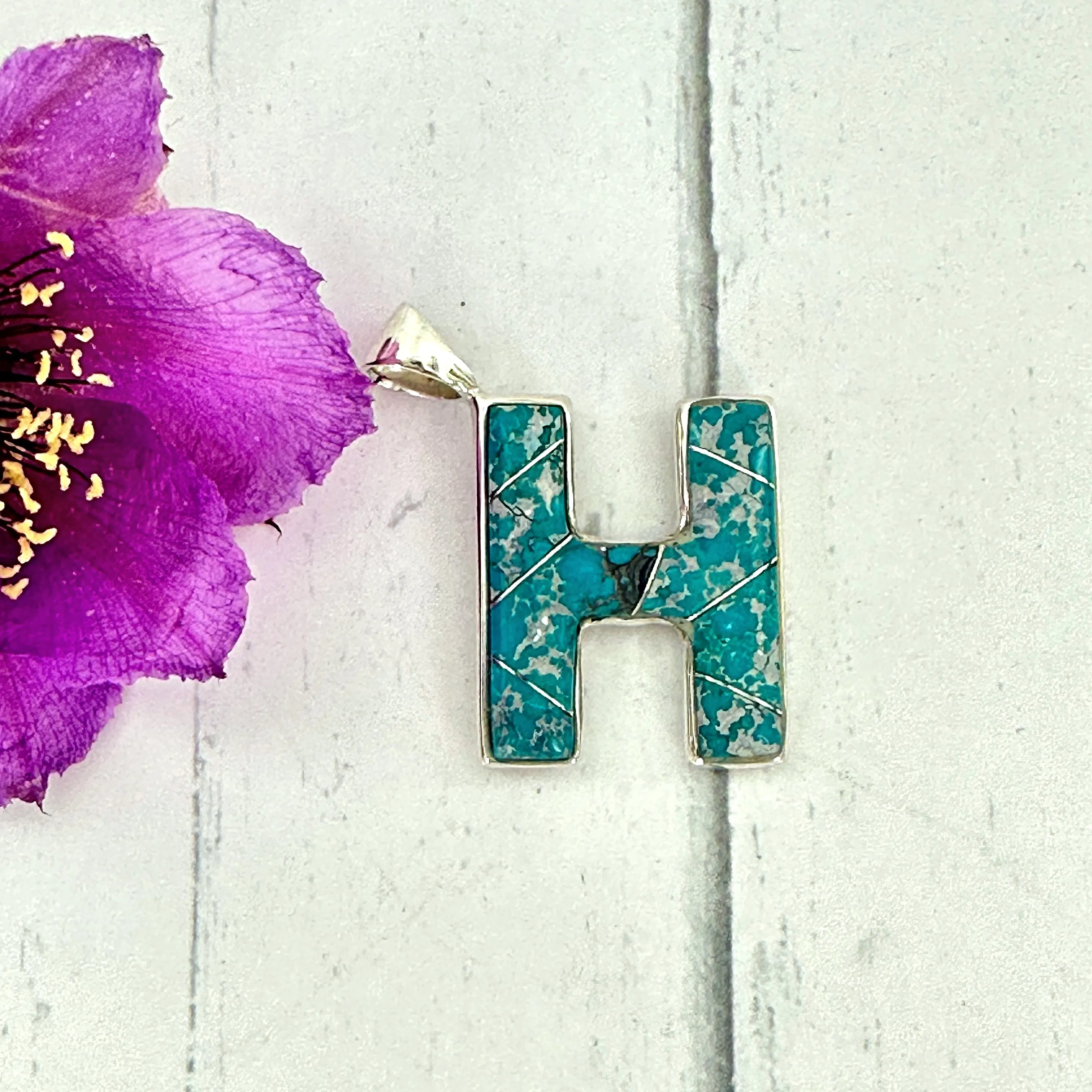 Initial Pendant {Turquoise}