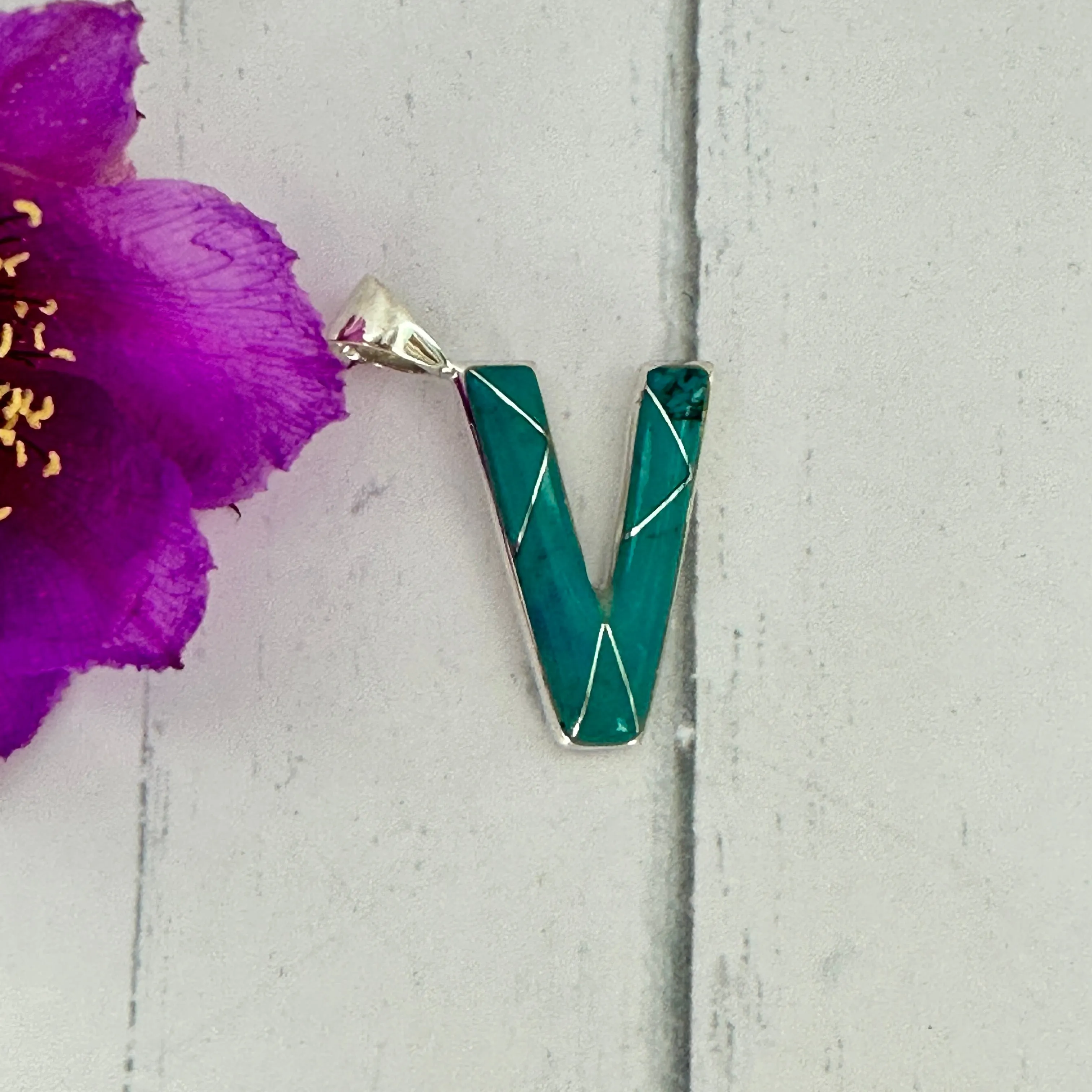 Initial Pendant {Turquoise}