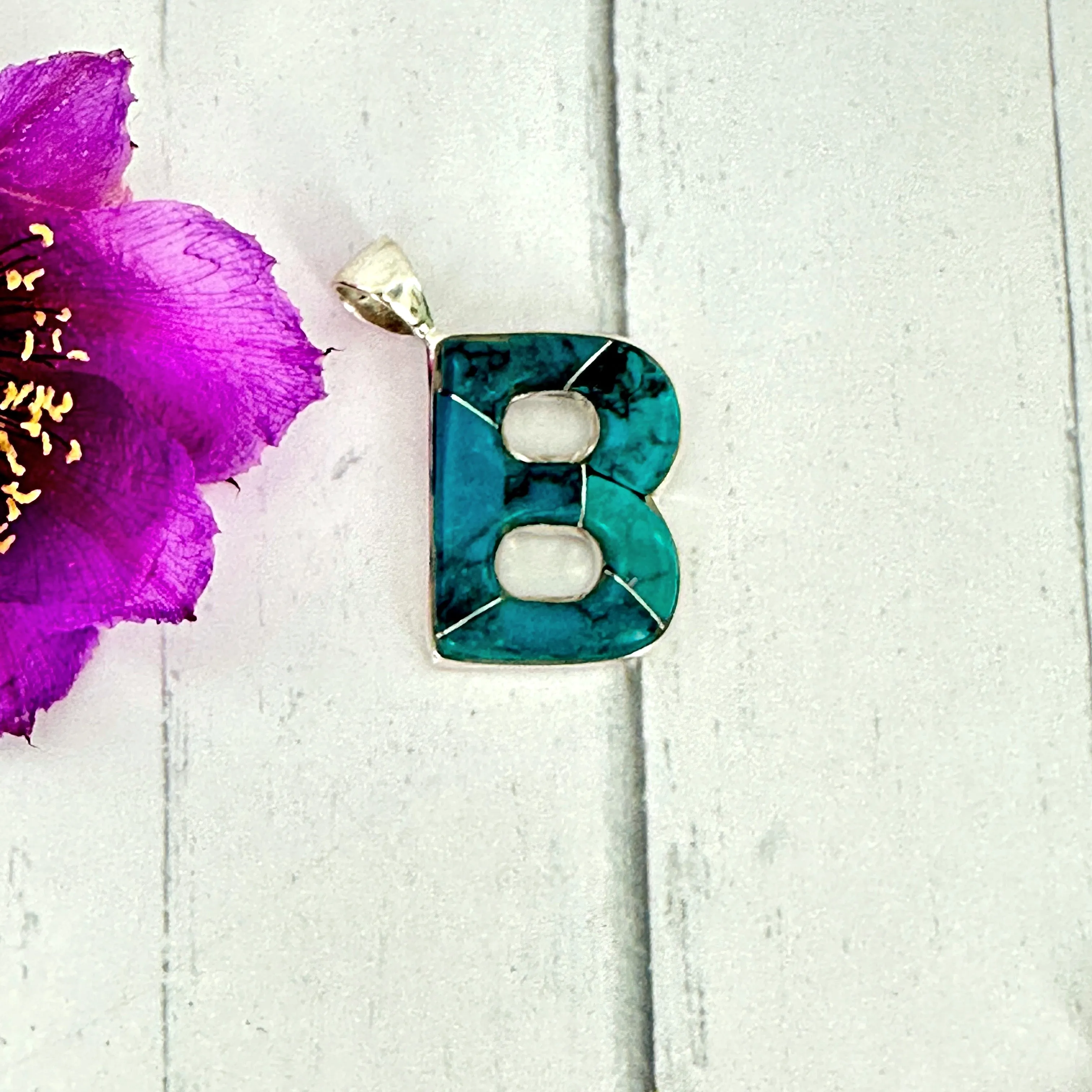 Initial Pendant {Turquoise}