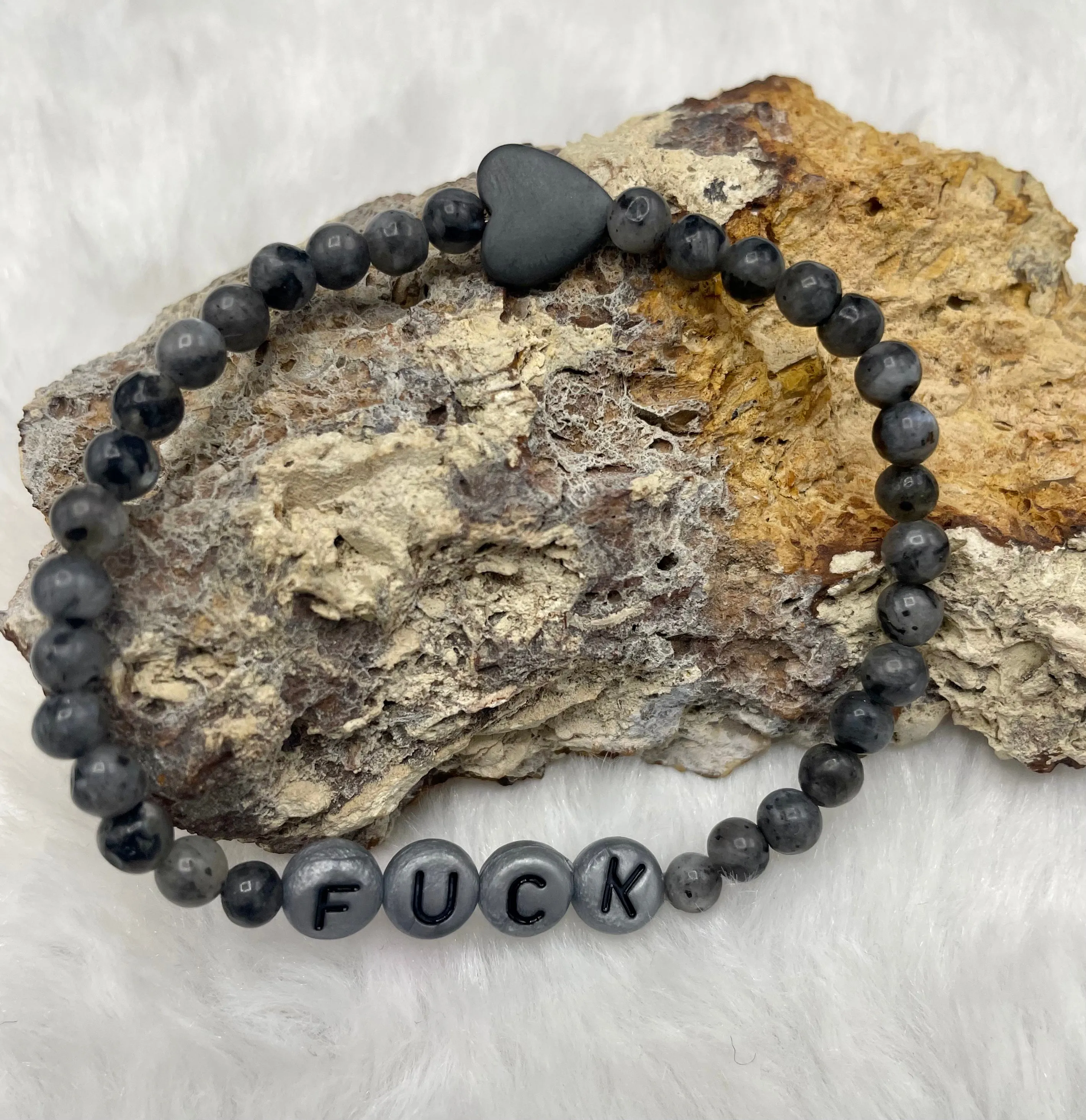 Larvikite “Fuck” Bracelet