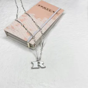 Letter Necklace (R) - Silver