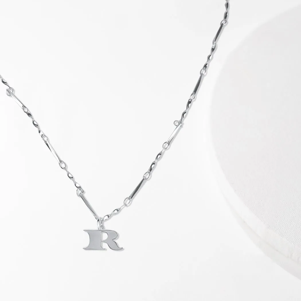 Letter Necklace (R) - Silver