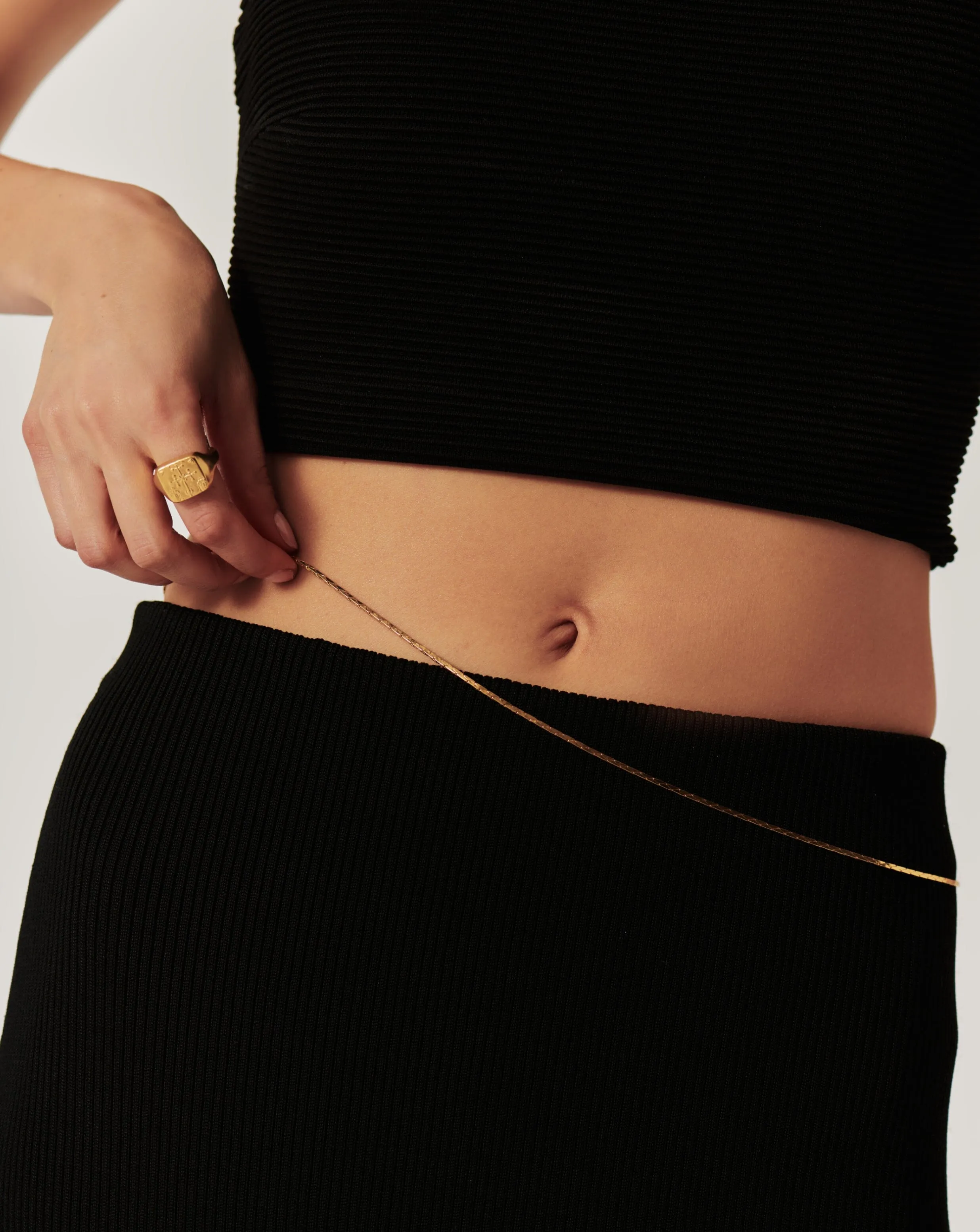 Lucy Williams Cobra Snake Belly Chain | 18ct Gold Plated