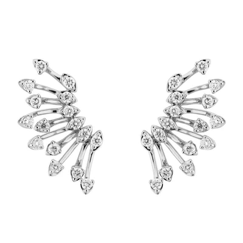 Luminus Ear Climber Earrings in White Gold