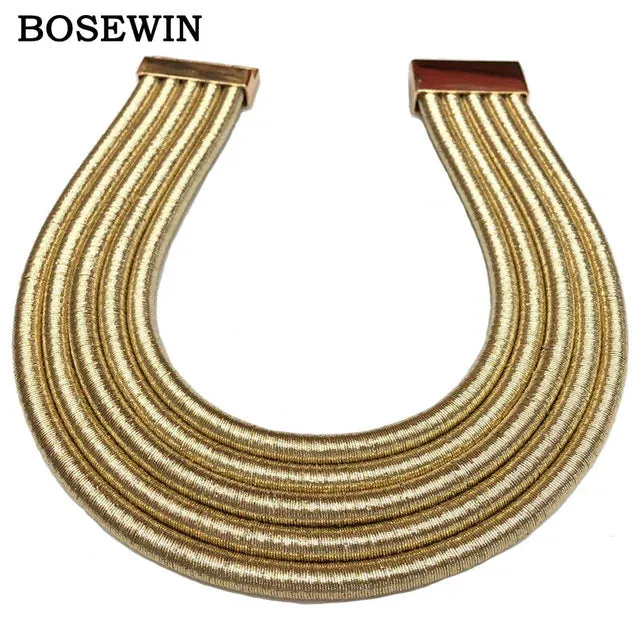 MANILAI 2017 Hot Boho Collar Necklace Jewelry Sets Fashion Magnetism Button Multilayer Choker Necklaces Bracelets Set Women