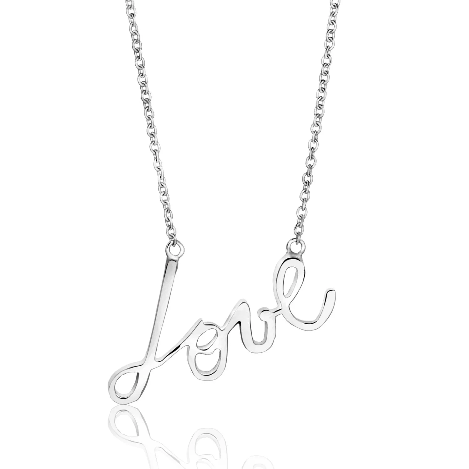 Mini Love Script Word Charm Necklace