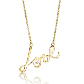 Mini Love Script Word Charm Necklace