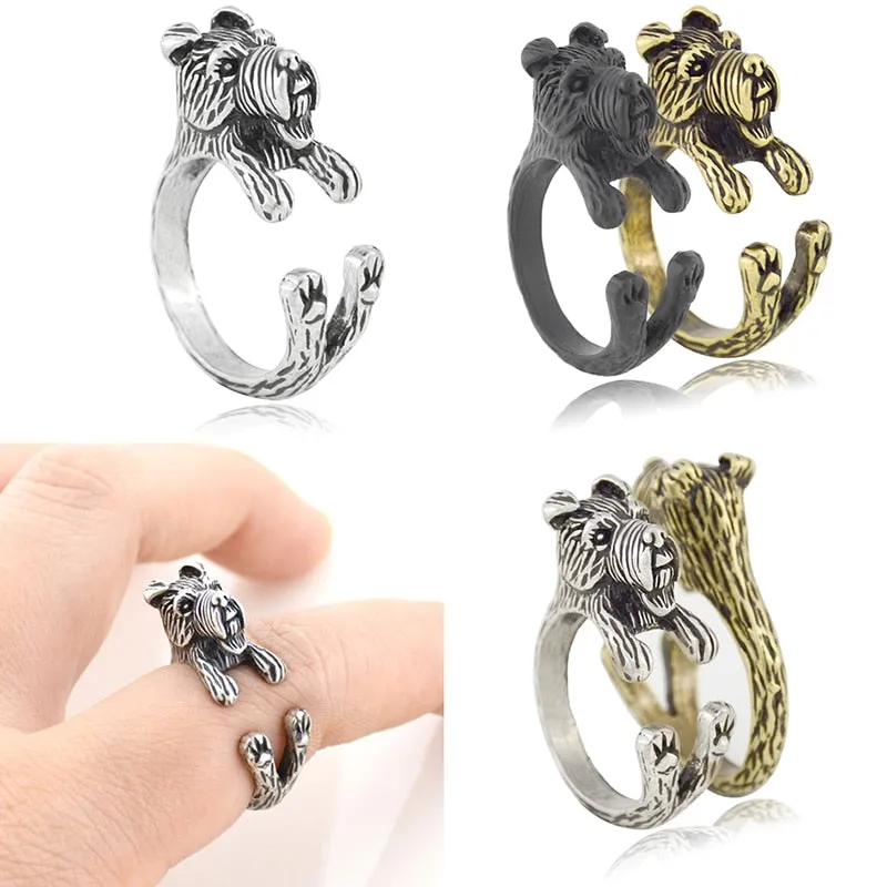 Miniature Schnauzer Dog Wrap Adjustable Ring