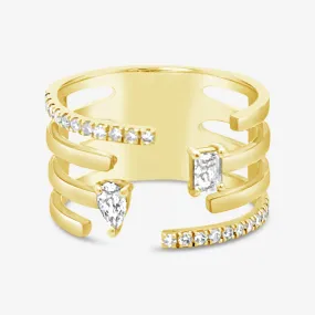 Modern Diamond Cuff Ring