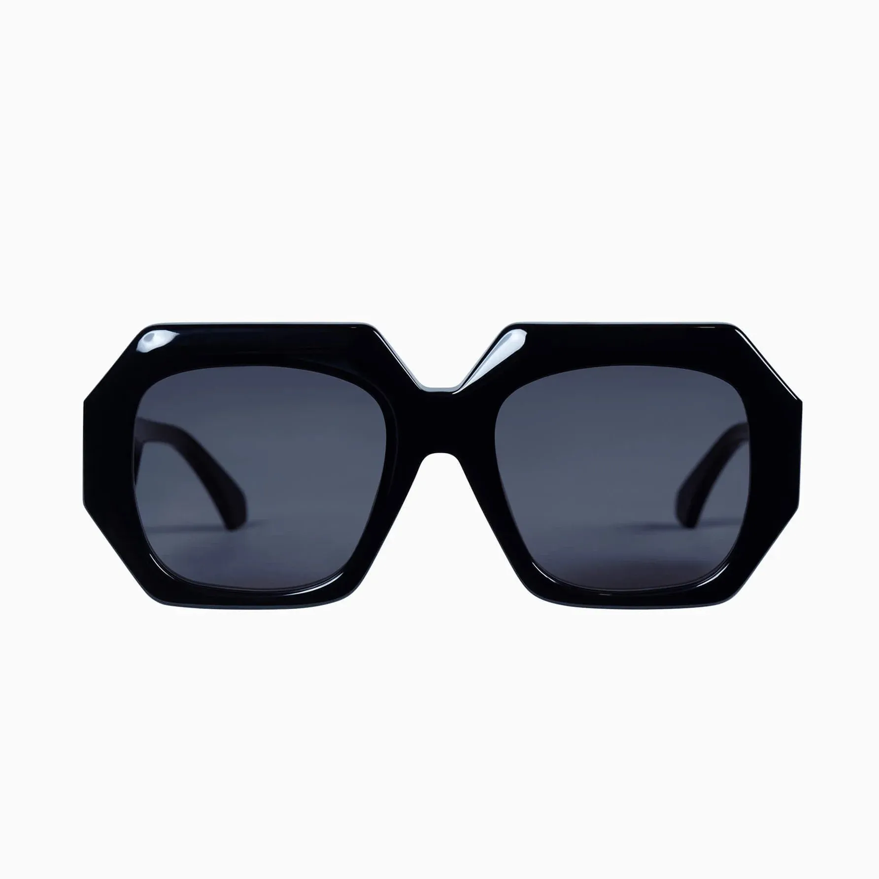 Monolith | Sunglasses - Gloss Black w. Silver Metal Trim / Black Lens