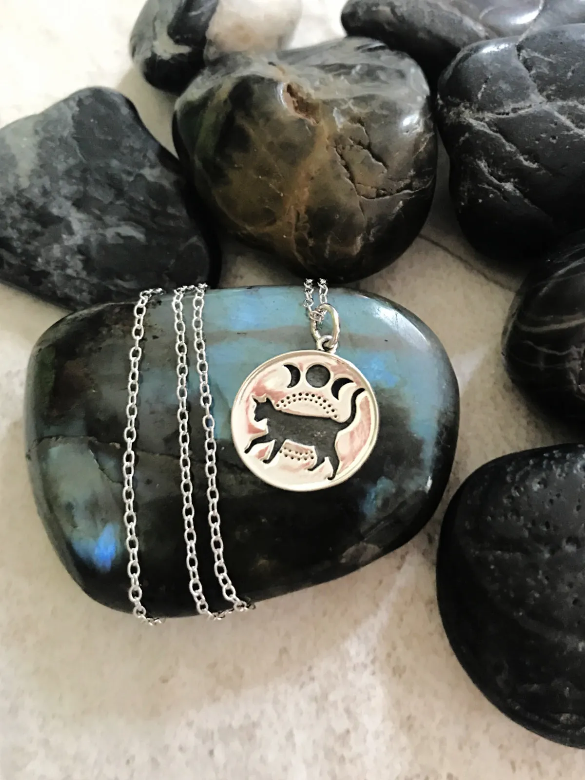 Moon Phase Cat Necklace