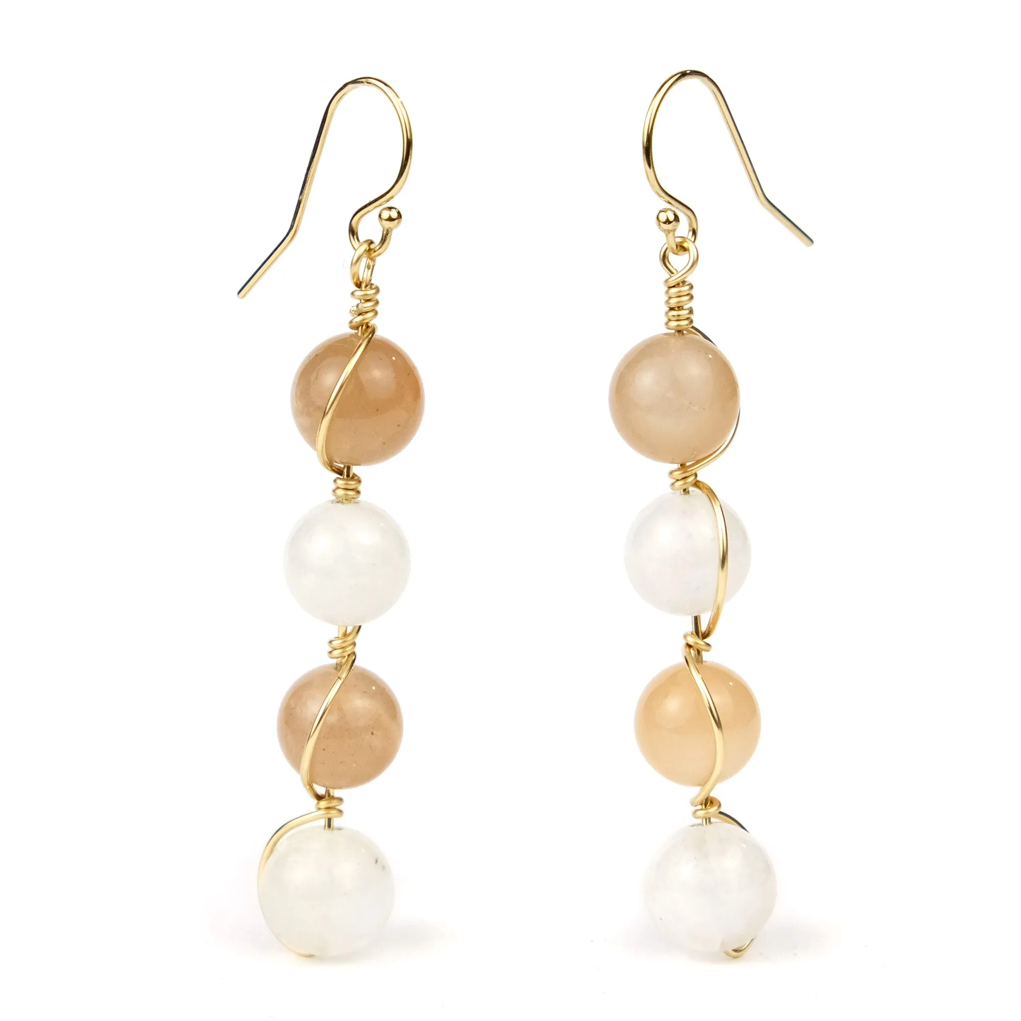 Moonstone Earrings with Gold Filled French Ear Wires