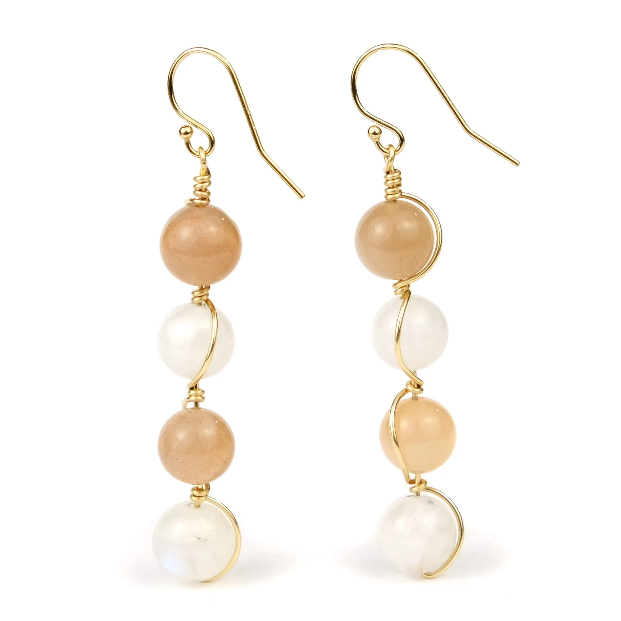 Moonstone Earrings with Gold Filled French Ear Wires