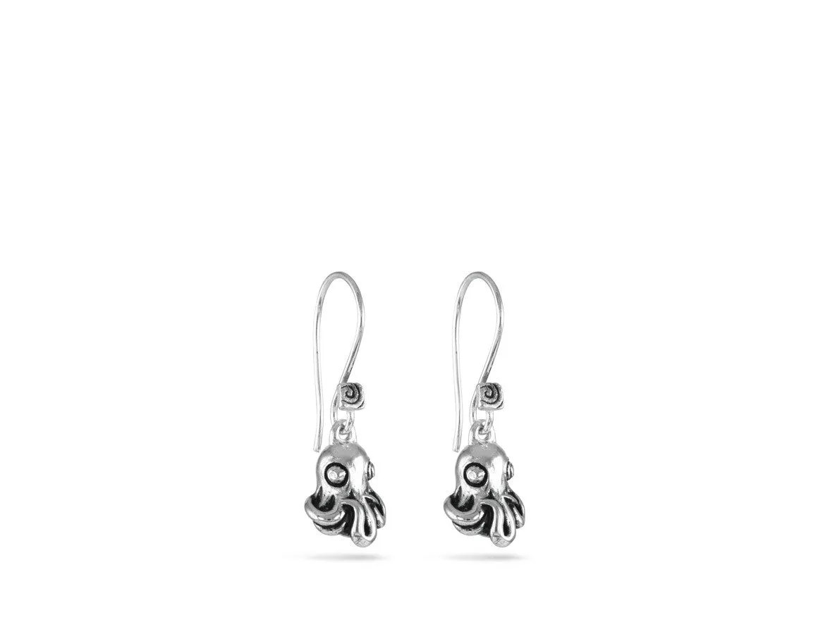 Octopus Earrings - Silver