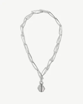 Pave Hex Twisted Link Chain Necklace