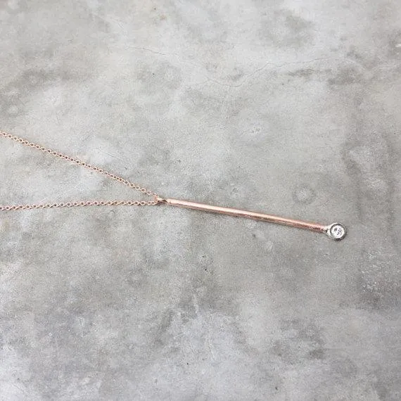 Pendulum Rose Gold Diamond Pendant Necklace