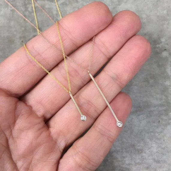 Pendulum Rose Gold Diamond Pendant Necklace