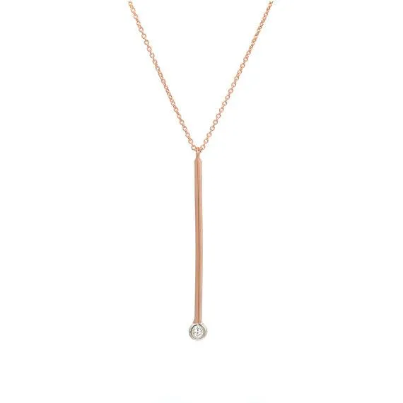 Pendulum Rose Gold Diamond Pendant Necklace