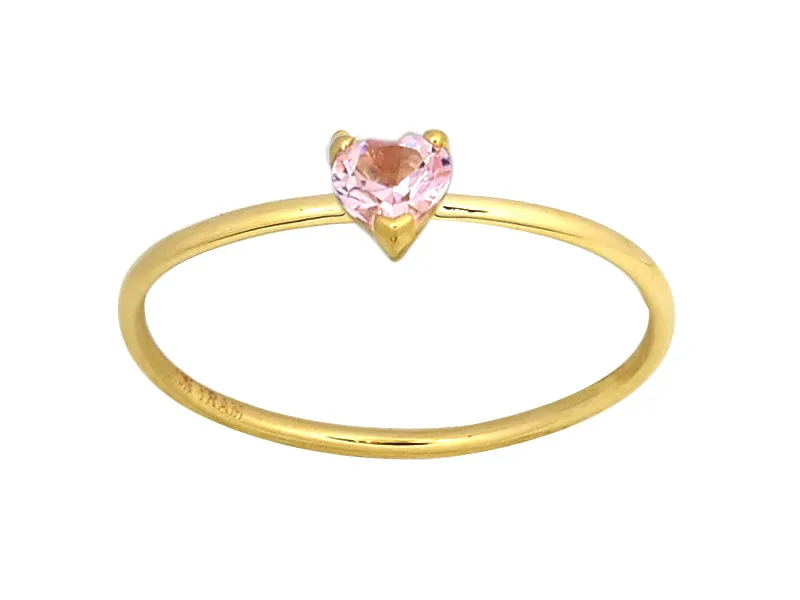 Pink Tourmaline Heart Ring