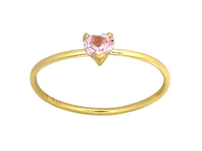 Pink Tourmaline Heart Ring