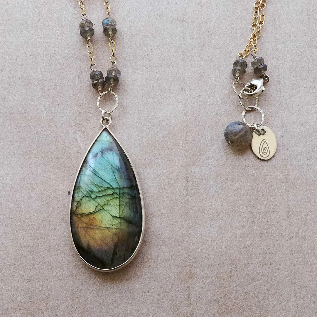 Polar Lights - Rainbow Labradorite Pendant Necklace