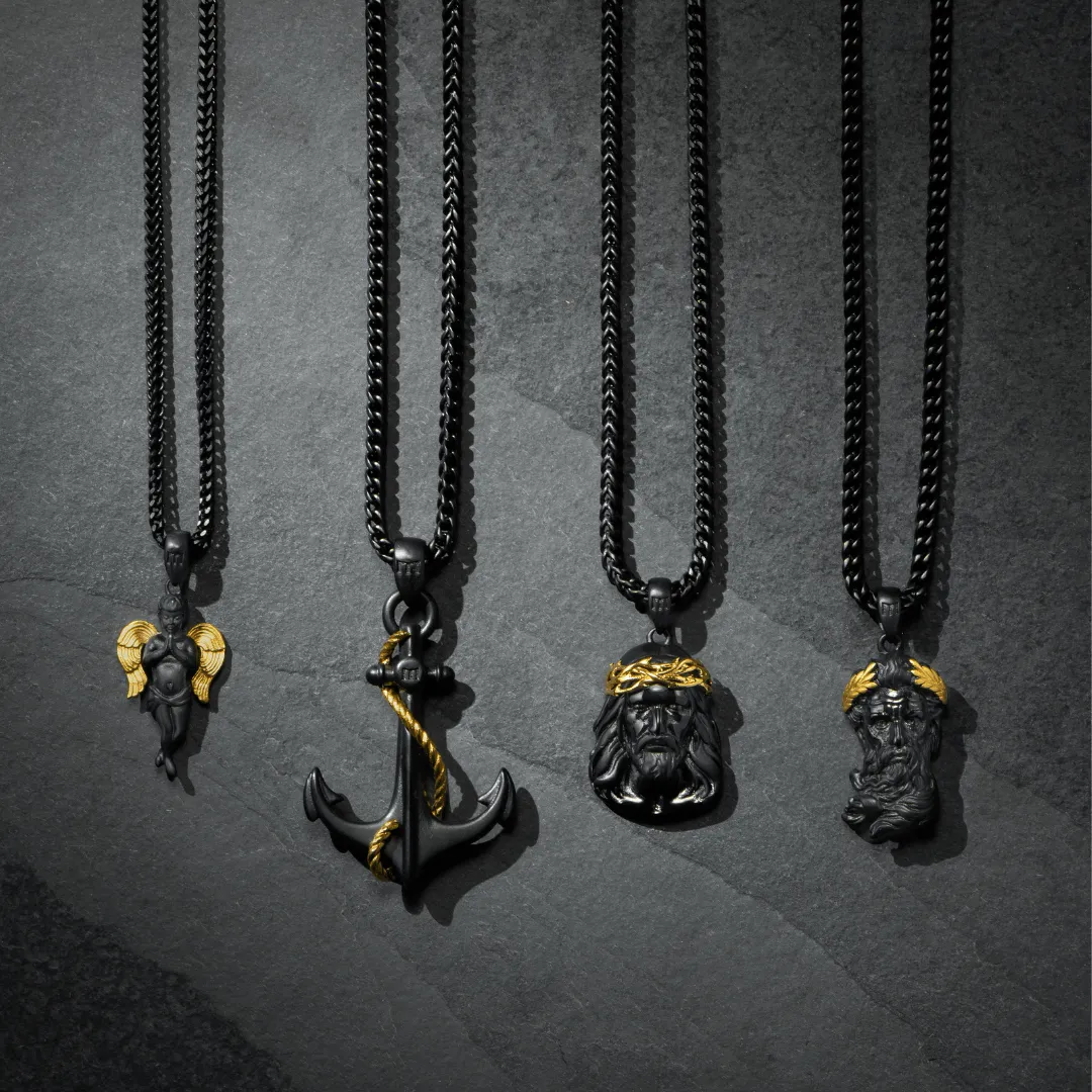 Poseidon Pendant - Black