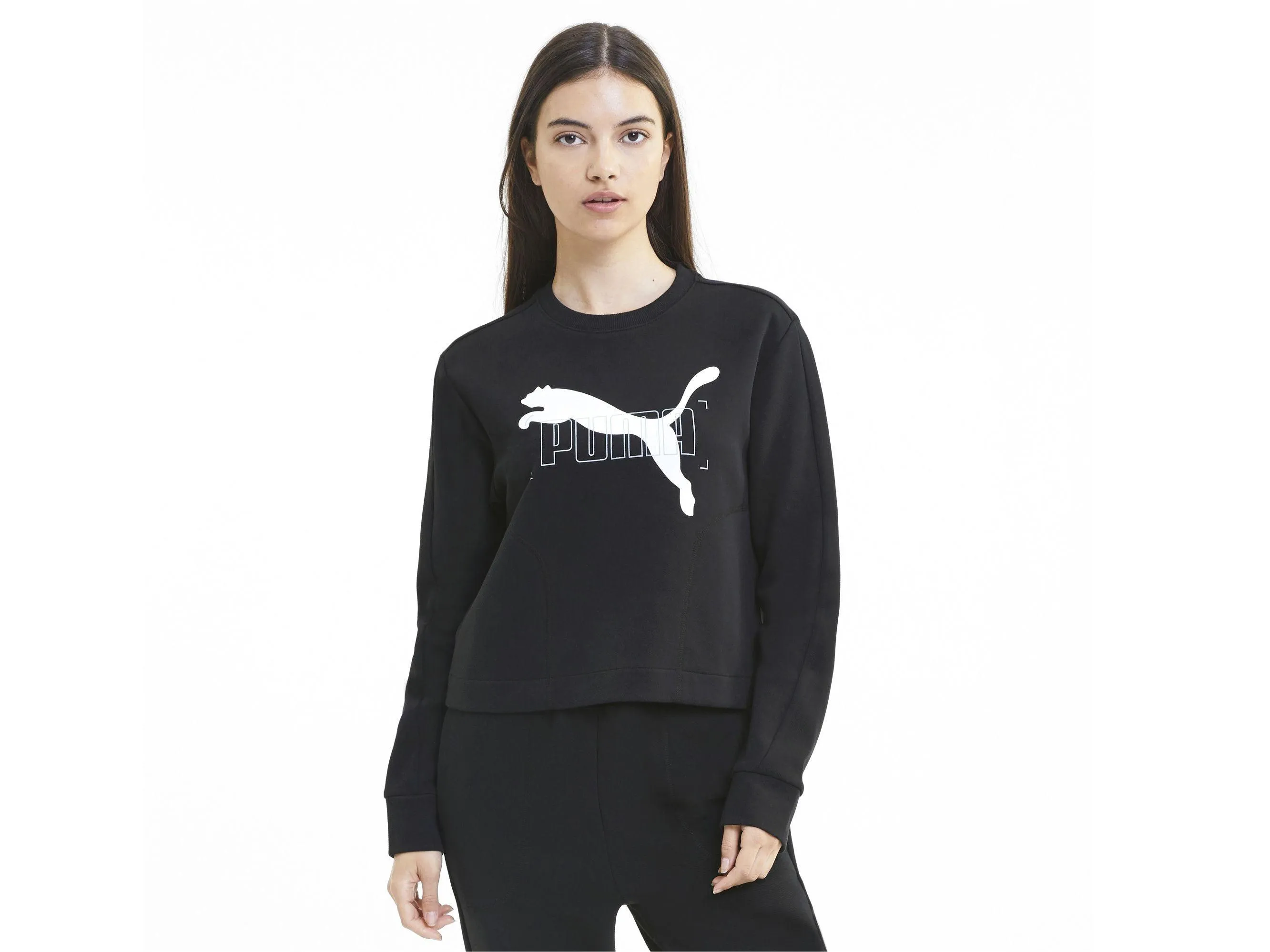 PUMA Nu-Tility Crew Felpa Donna Logo Black 583553 01