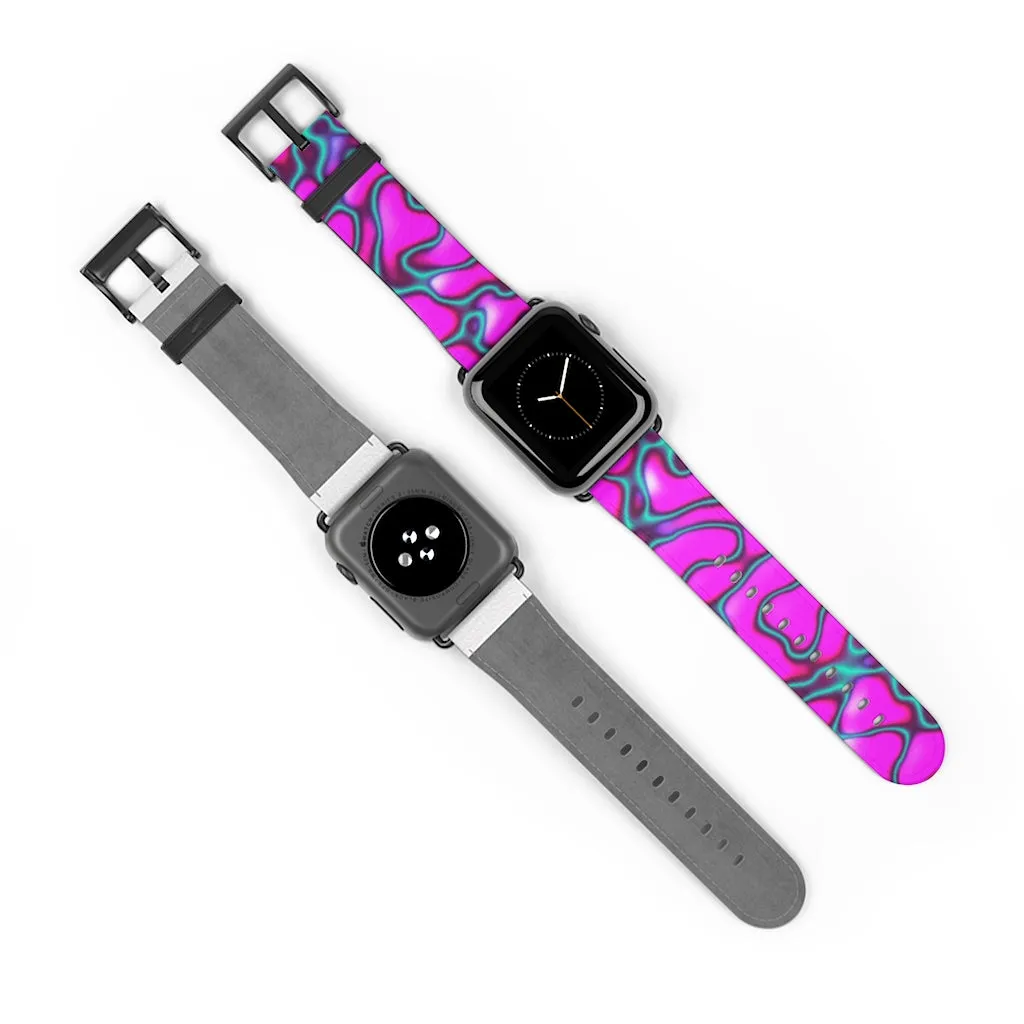 Purple and Green Marble Watch Band