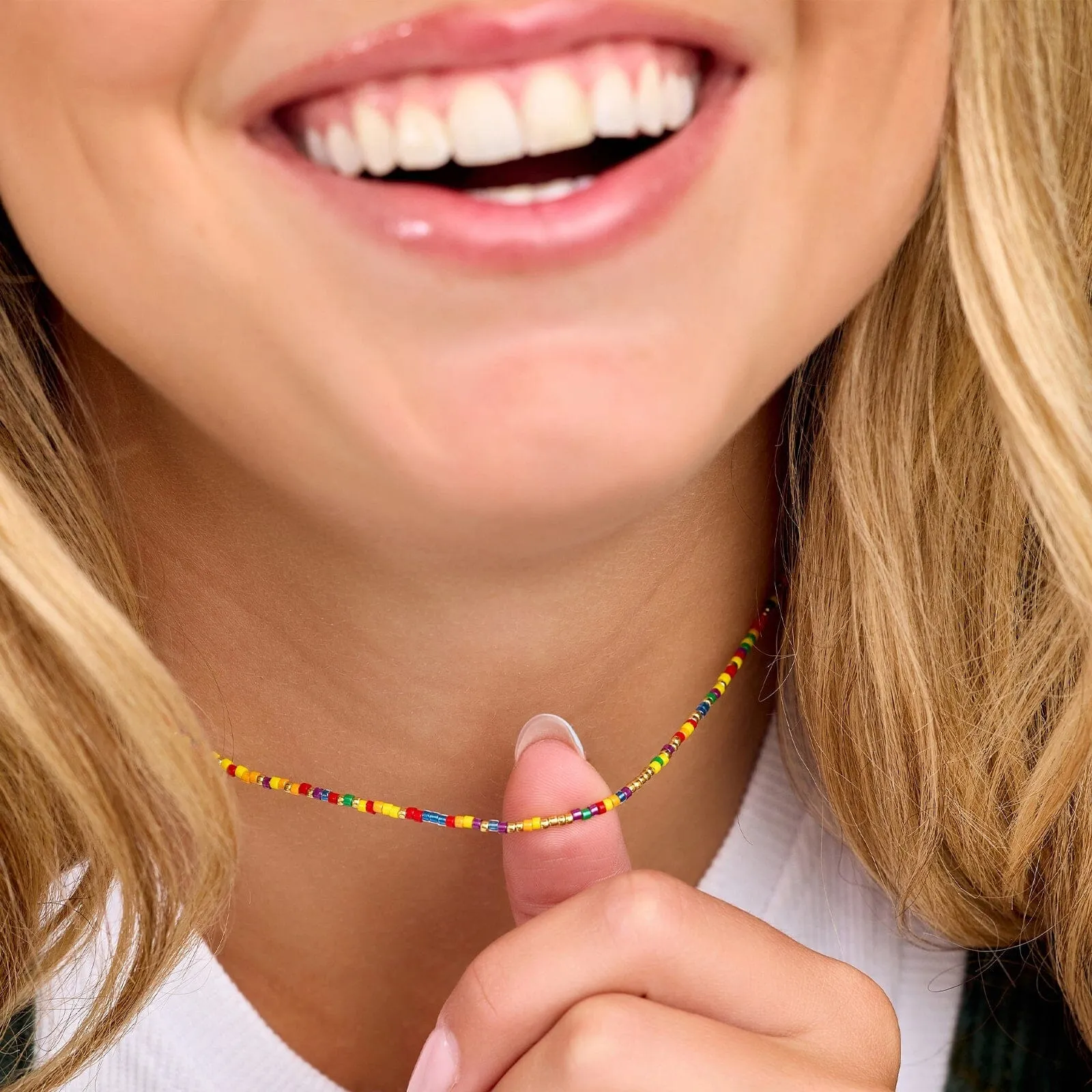 Rainbow Bead Choker