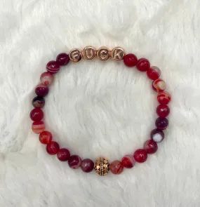 Red Banded Agate “Fuck” Bracelet