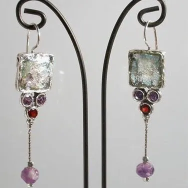 Roman glass jewelry Roman glass Designer Earrings for woman