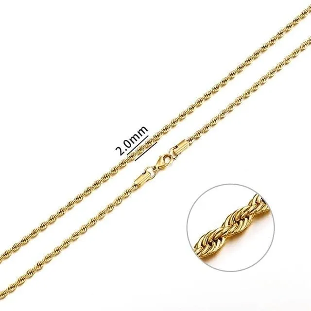 Rope Stainless Steel Chain Necklace