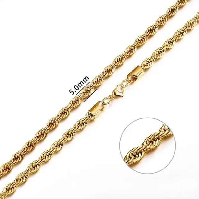 Rope Stainless Steel Chain Necklace