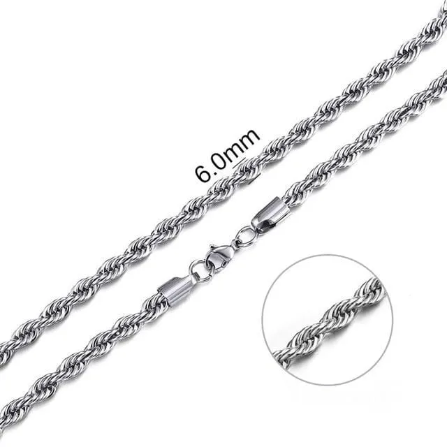 Rope Stainless Steel Chain Necklace