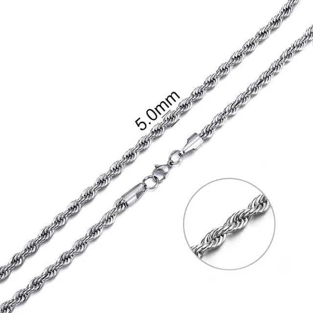 Rope Stainless Steel Chain Necklace