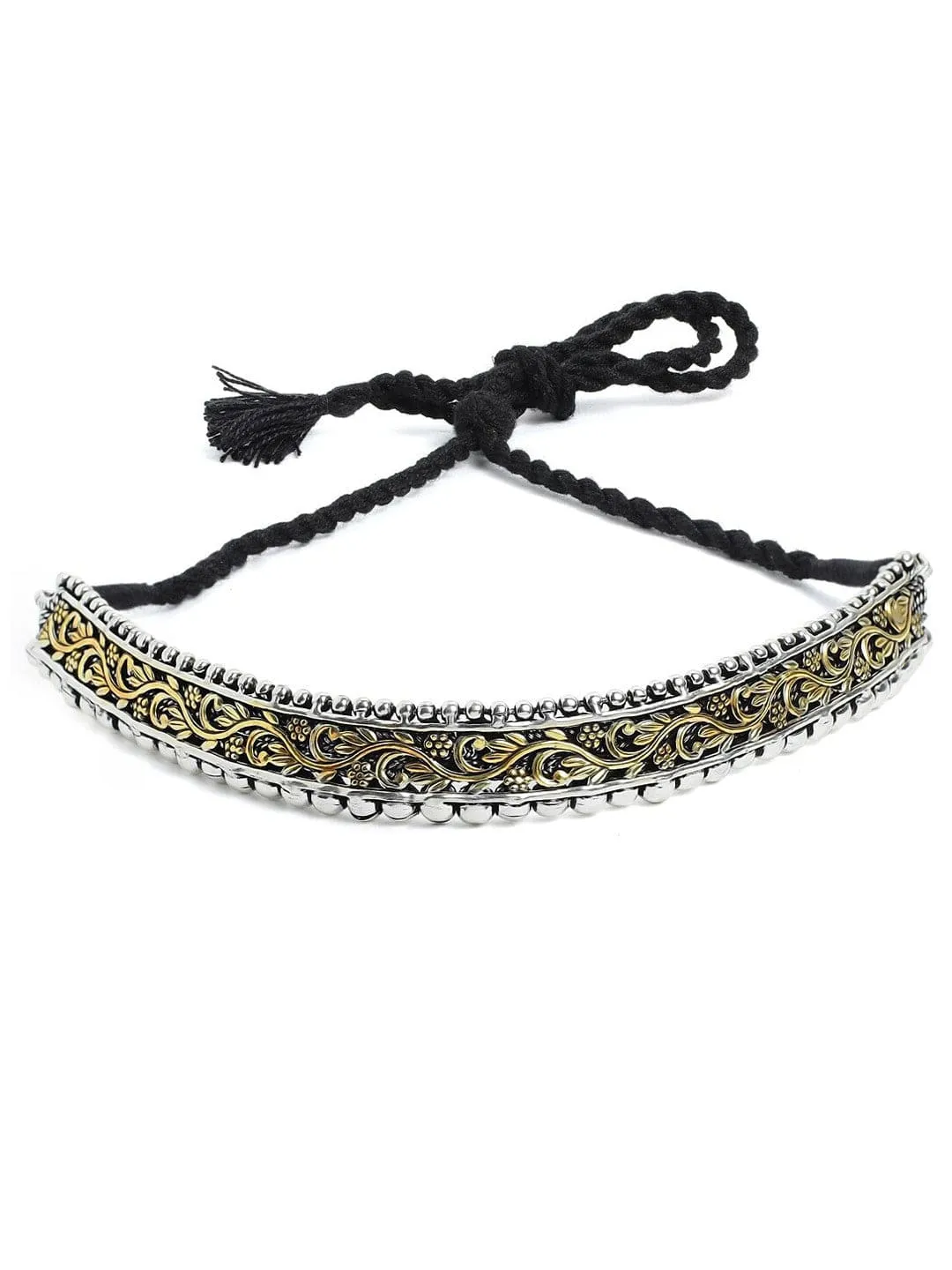 Rubans Silver Plated Handcrafted Dual Toned Filigree Choker