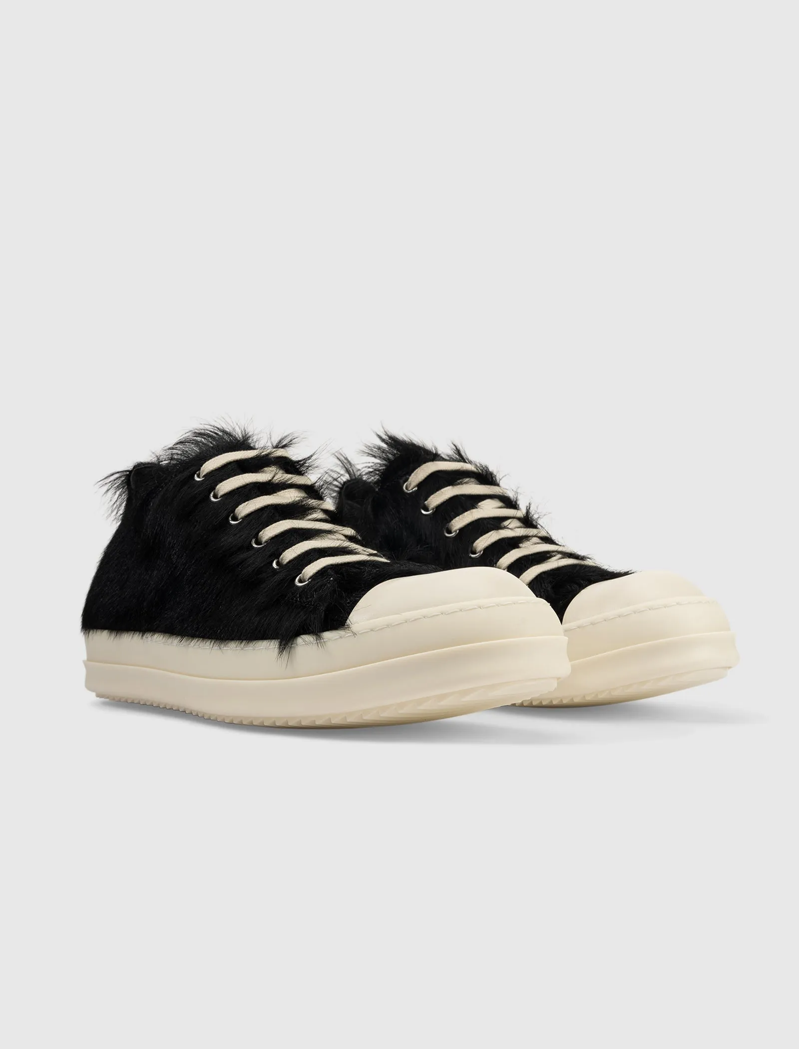 SCARPE LOW FUR SNEAKERS BLACK/MILK