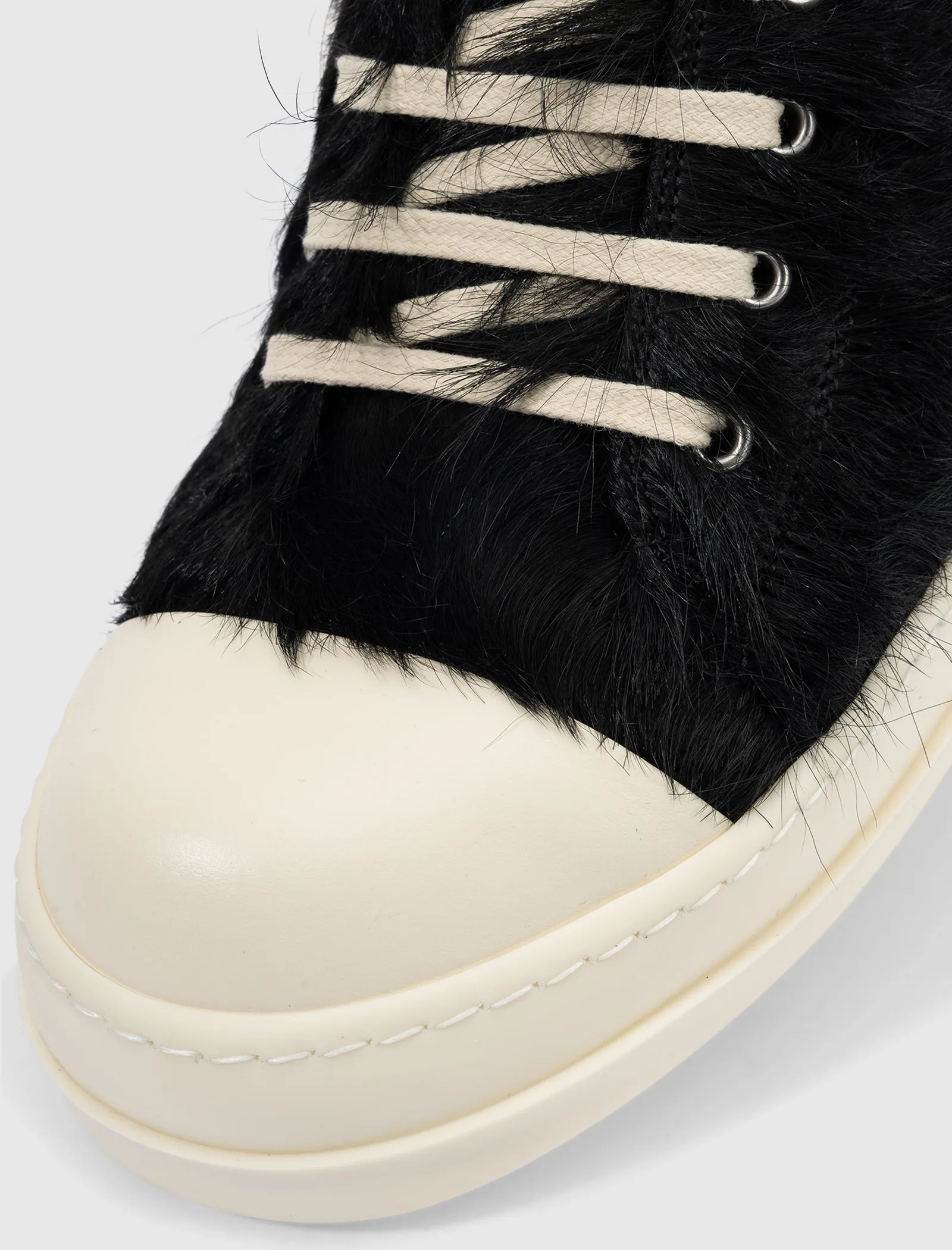 SCARPE LOW FUR SNEAKERS BLACK/MILK