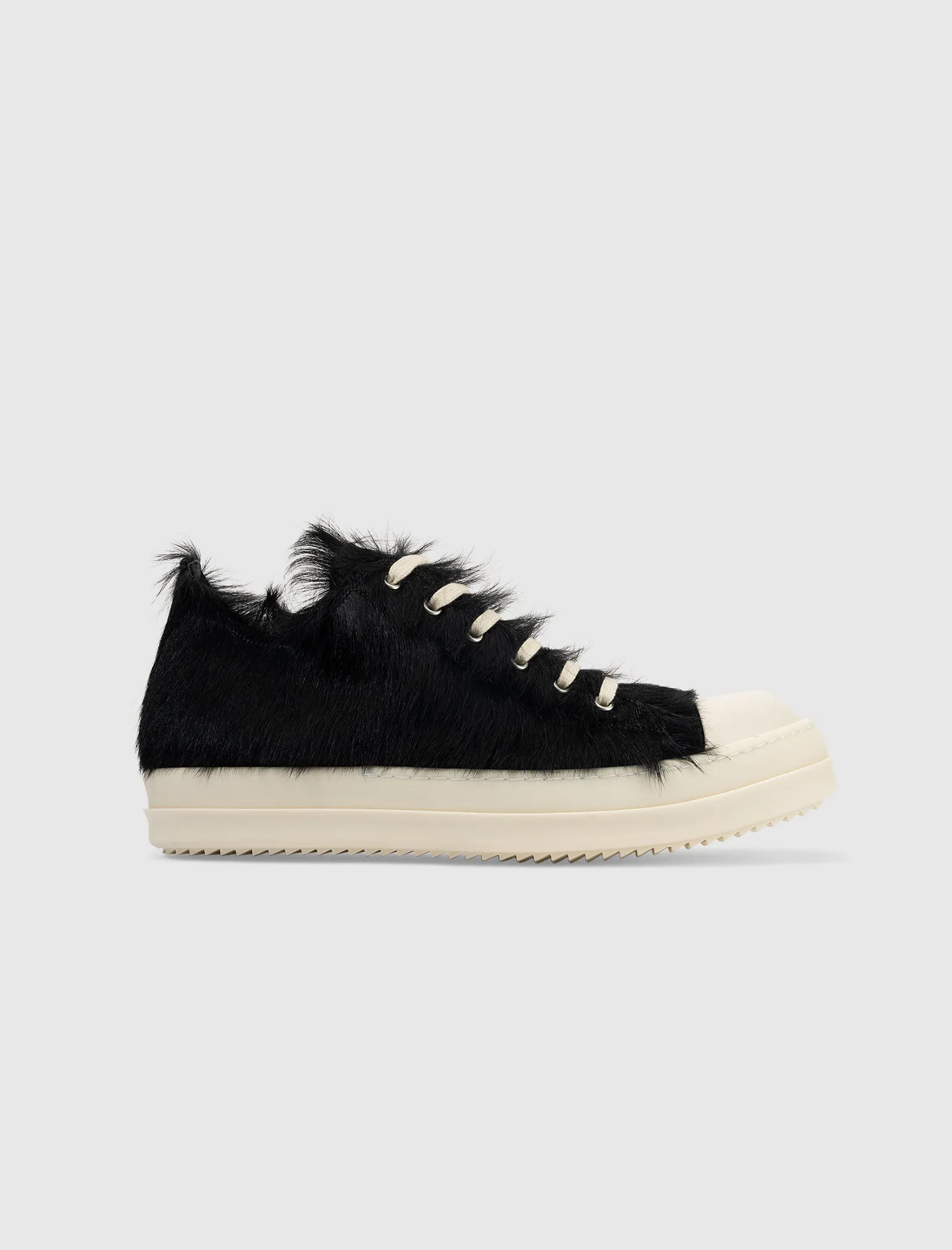 SCARPE LOW FUR SNEAKERS BLACK/MILK