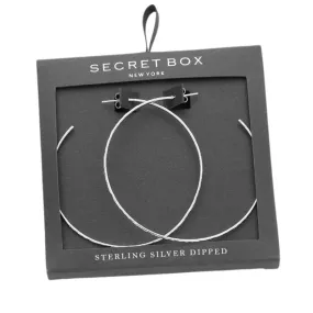 Secret Box Sterling Silver Metal Earrings