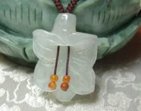 Serene Jadeite Lily Pendant Necklace (BJNECK-27)