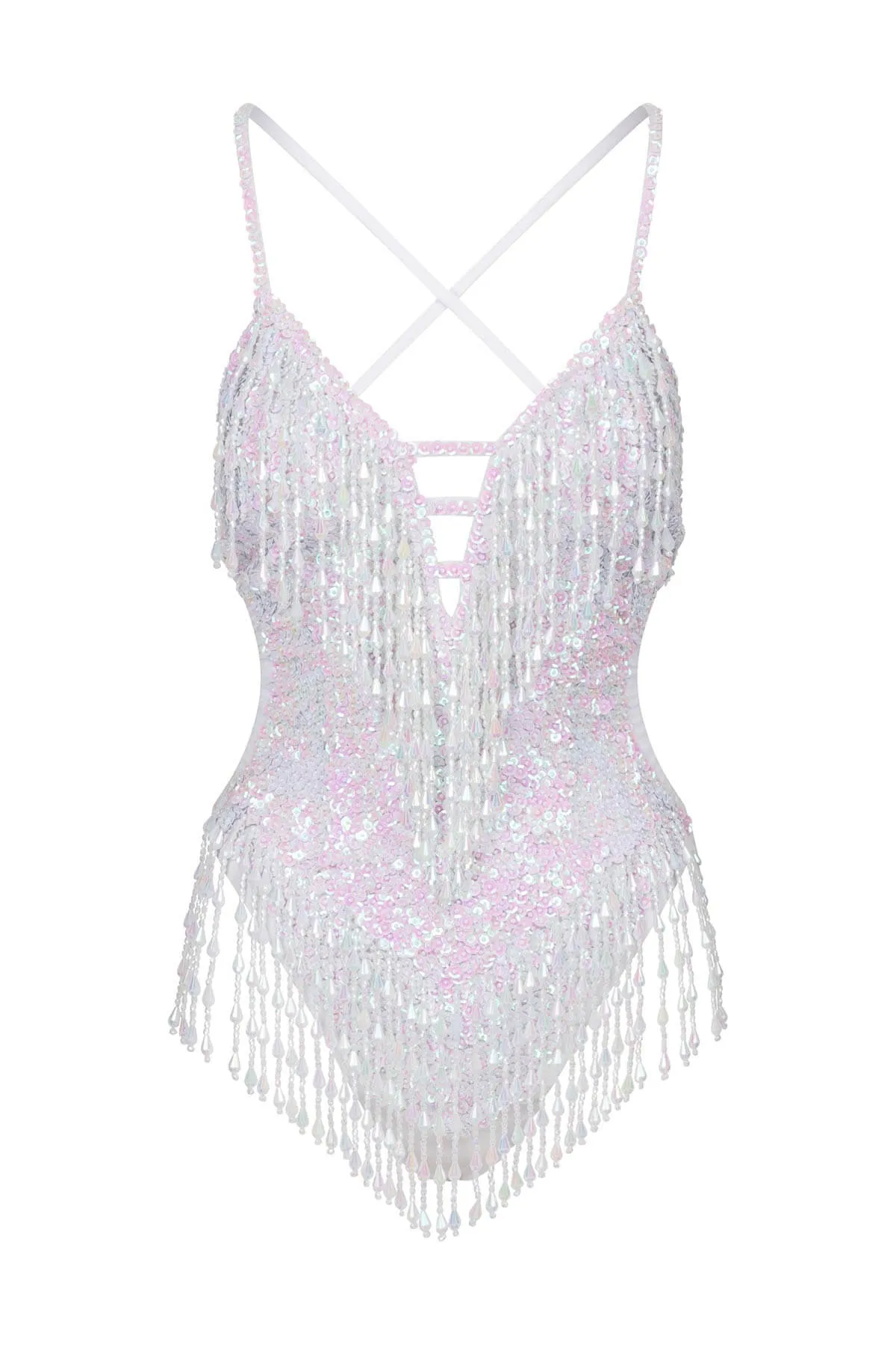 Shimmy Shimmy Iridescent Pearl Sequin Bodysuit